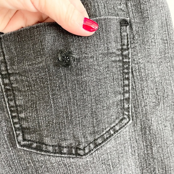 Vintage Y2K COS Jeans Black Embroidered Sparkly Fairy Whimsigoth Denim Cotton 34 - Picture 12 of 15